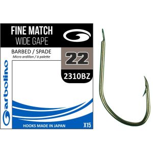 GOMHH42310BZ-hamecon-2310-feeder-anglaise-coup-1.jpg Hameçons non-montés Garbolino 2310BZ FINE MATCH WIDE GAPE