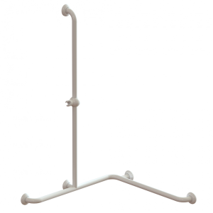 Barre d’appui angle 2 murs, 3 points de fixations Epoxy blanc Classic 049360