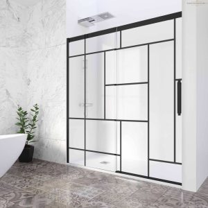 Paroi coulissante style verrière rh1286n-v